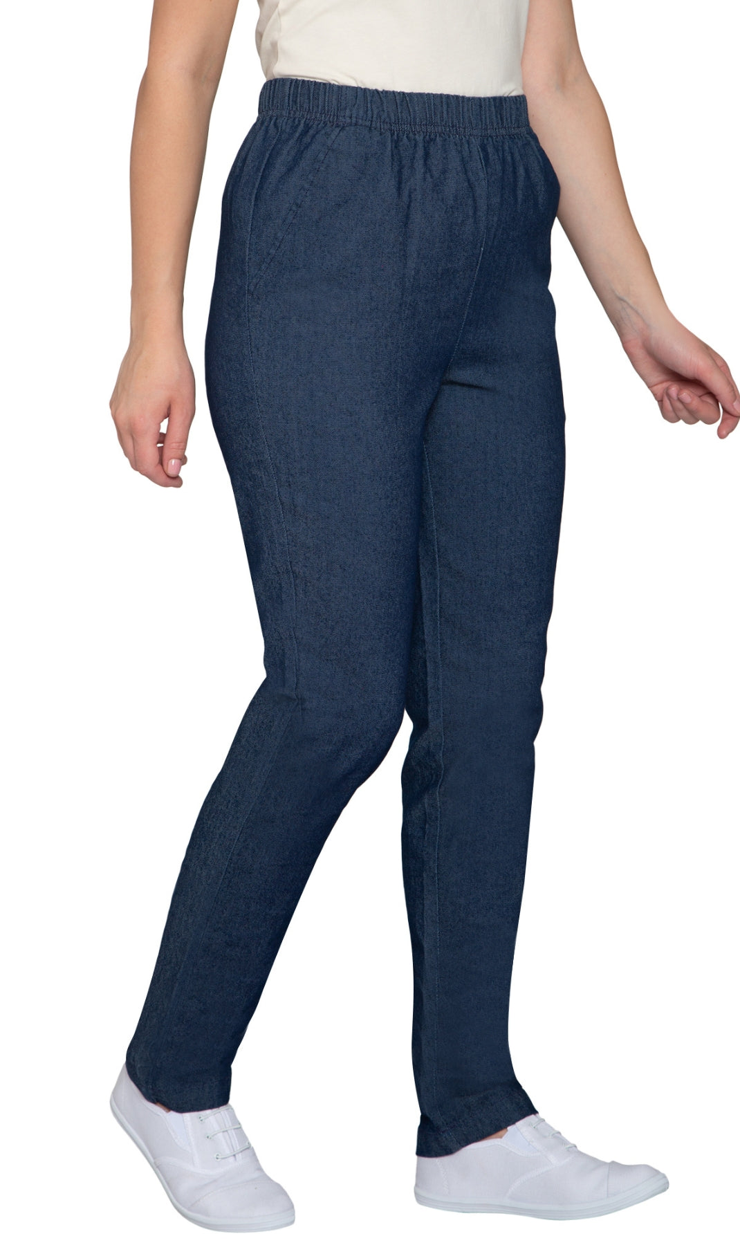 Women's Lightweight Pull-On Denim Jeans with Elastic Waist