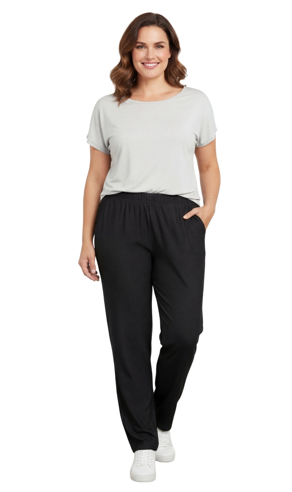 Women's Lightweight Pull-On Denim Jeans with Elastic Waist