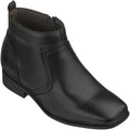 CALTO Black Ankle Zipper Boots - 3.2" Elevator