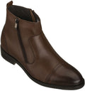 CALTO Dark Brown Dress Zipper Boots - 2.8" Elevator